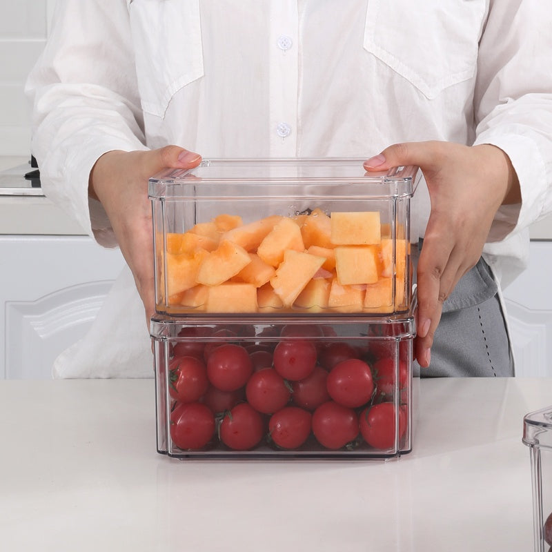 Locaupin Food Storage Containers Stackable Refrigerator Freezer Organizer Fresh Keeper Container with Lids