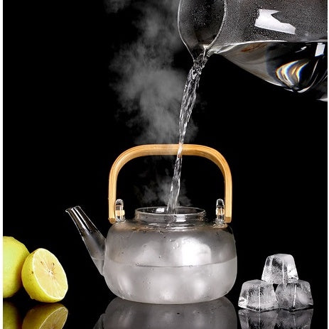 Locaupin -20 to150β Borosilicate Glass Teapot Teabloom Stovetop Microwave Safe High Temperature Tea Cups with Filter