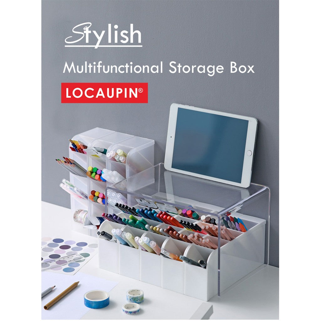 Locaupin Office Desk Organizer Stationery Storage Box Pen Storage Cosmetics Knife and Fork Storage Chopsticks Storage