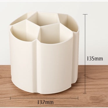Locaupin Desktop Pen Holder With 6 Compartments 360 Degree Rotatable Desktop Storage Box, Makeup Brush Storage Box