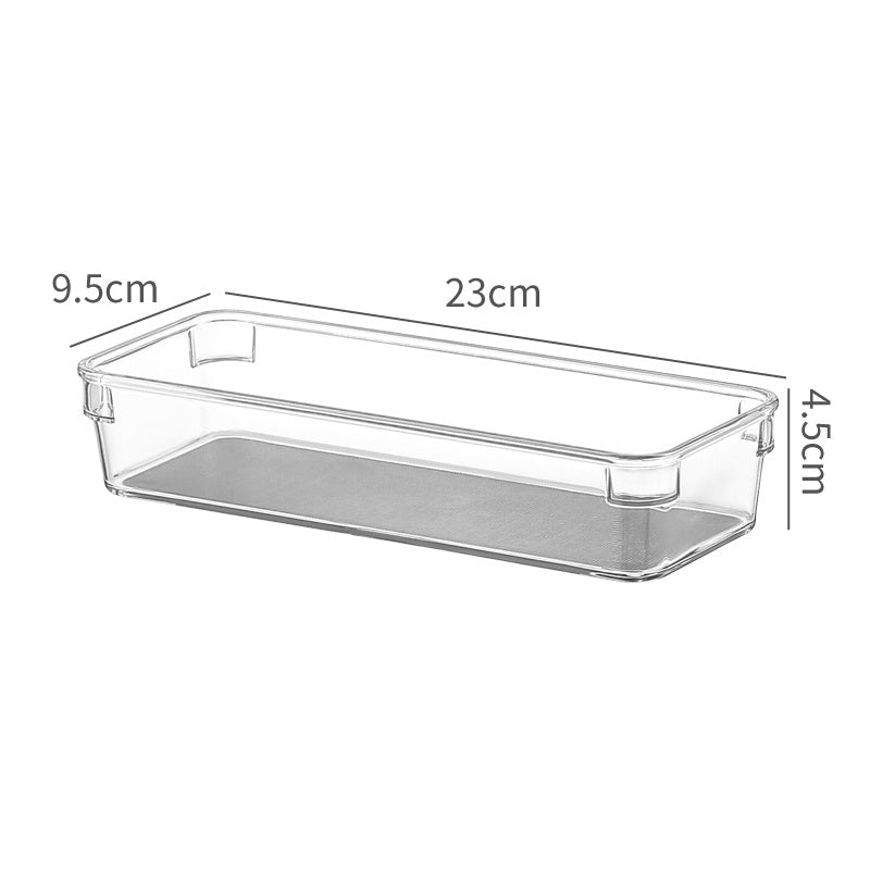 Locaupin Drawer Organizer Desk Drawer 5 Size Multipurpose Clear Plastic Storage Bins for Jewelries, Kitchen Gadgets