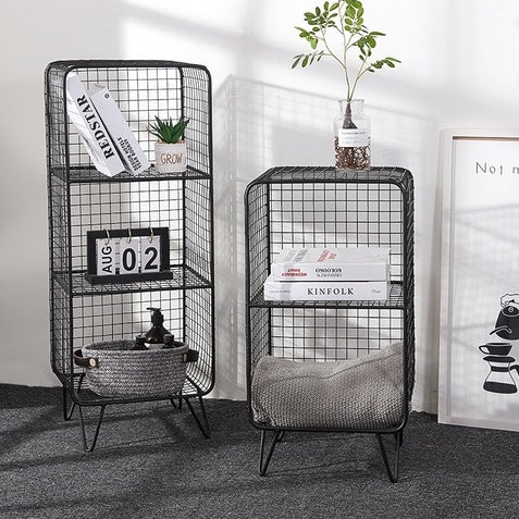 Locaupin Decor Storage Basket Powder Coated Metal for Kitchen Bathroom Living room and Books Stationery Stuffs