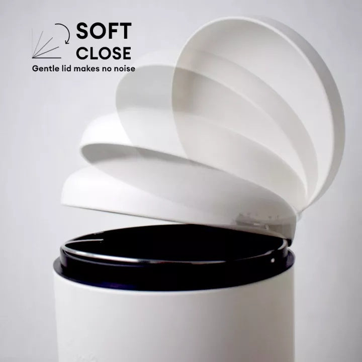 Locaupin 20L 30L Metal Hands Free Foot Pedal Type Trash Can Silent Close Lid Waste Basket Garbage Bin with Inner Bucket