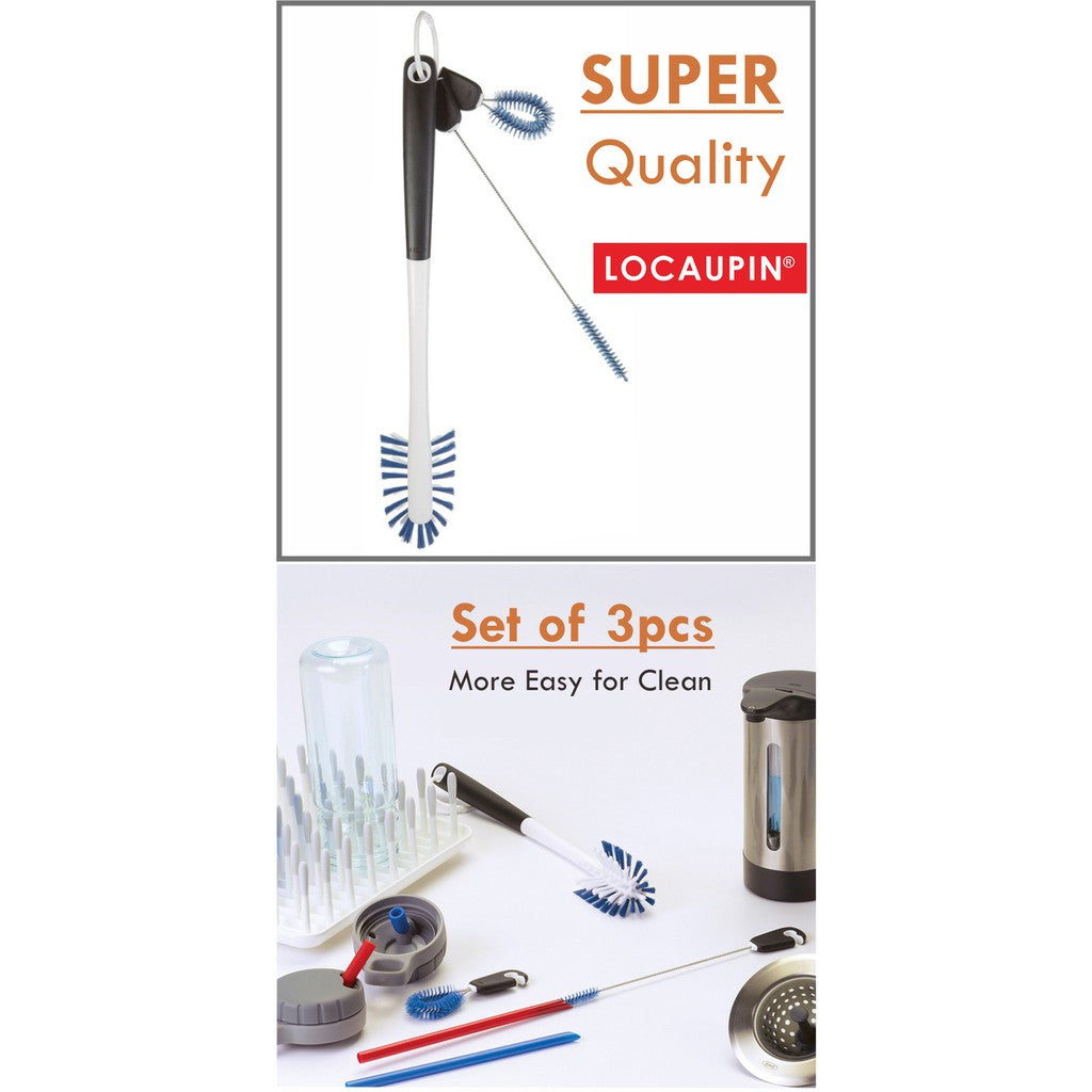 Locaupin Good Grips Long Handle Water Bottle Cleaning Set Milk Bottle Cleaner Brush Bottle Clean Brush Set