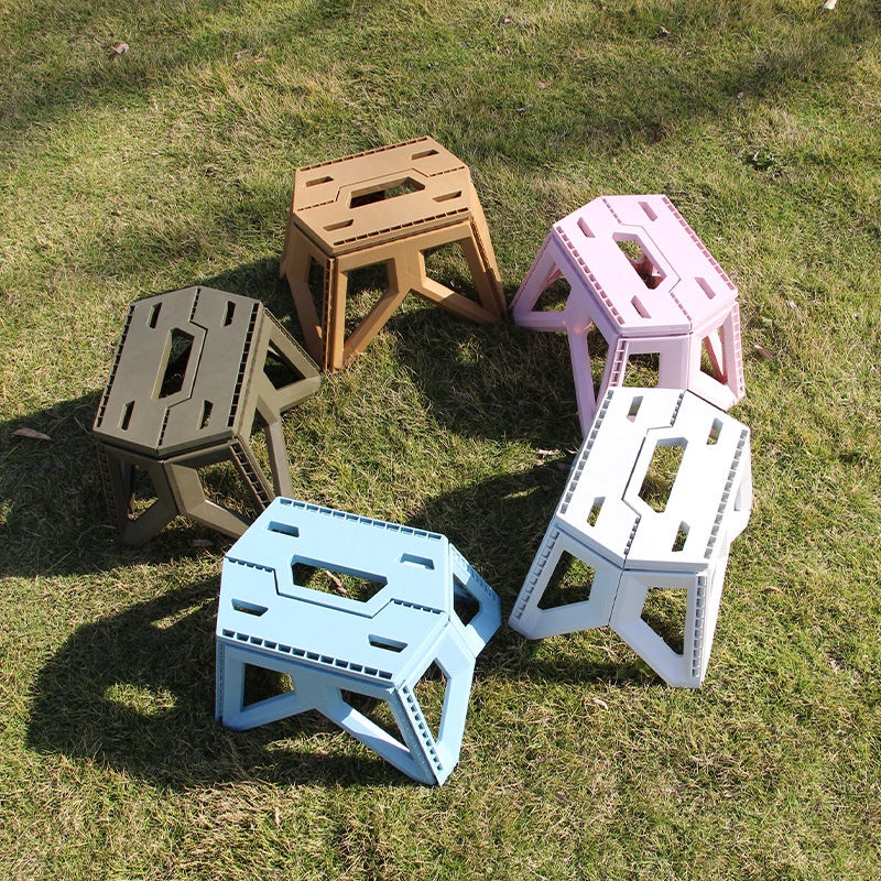 Locaupin Foldable Step Stool Tall Holds Up to 100kg Plastic Foldable Step Stool for Bathroom, Garden, outdoor ,Fishing