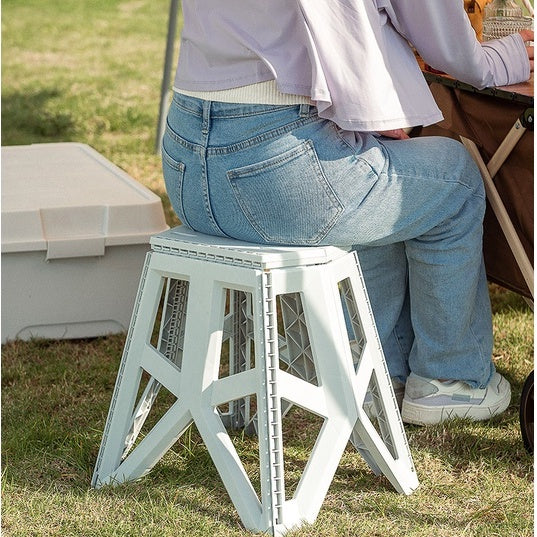 Locaupin Foldable Step Stool Tall Holds Up to 100kg Plastic Foldable Step Stool for Bathroom, Garden, outdoor ,Fishing