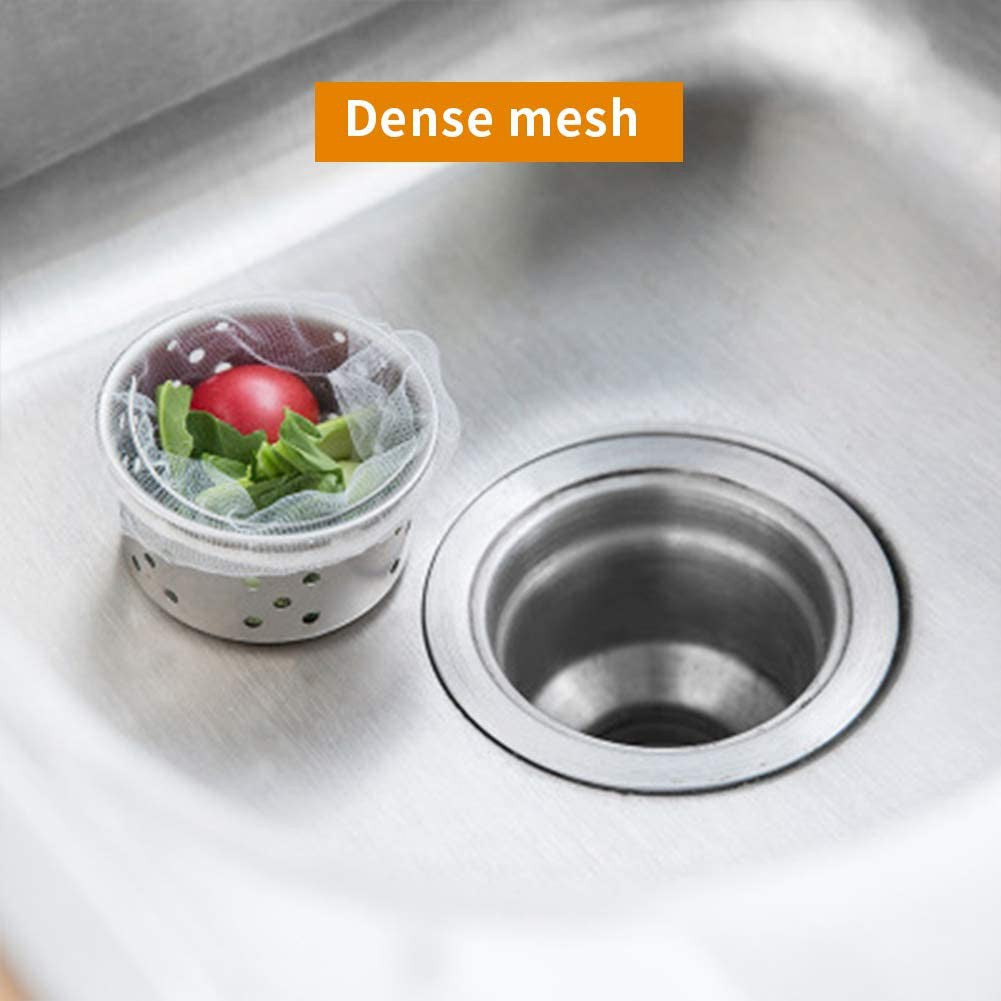 Locaupin 50pcs Sink Strainer Bag Disposable Mesh Strainers Draining Bags for Kitchen and Bathroom