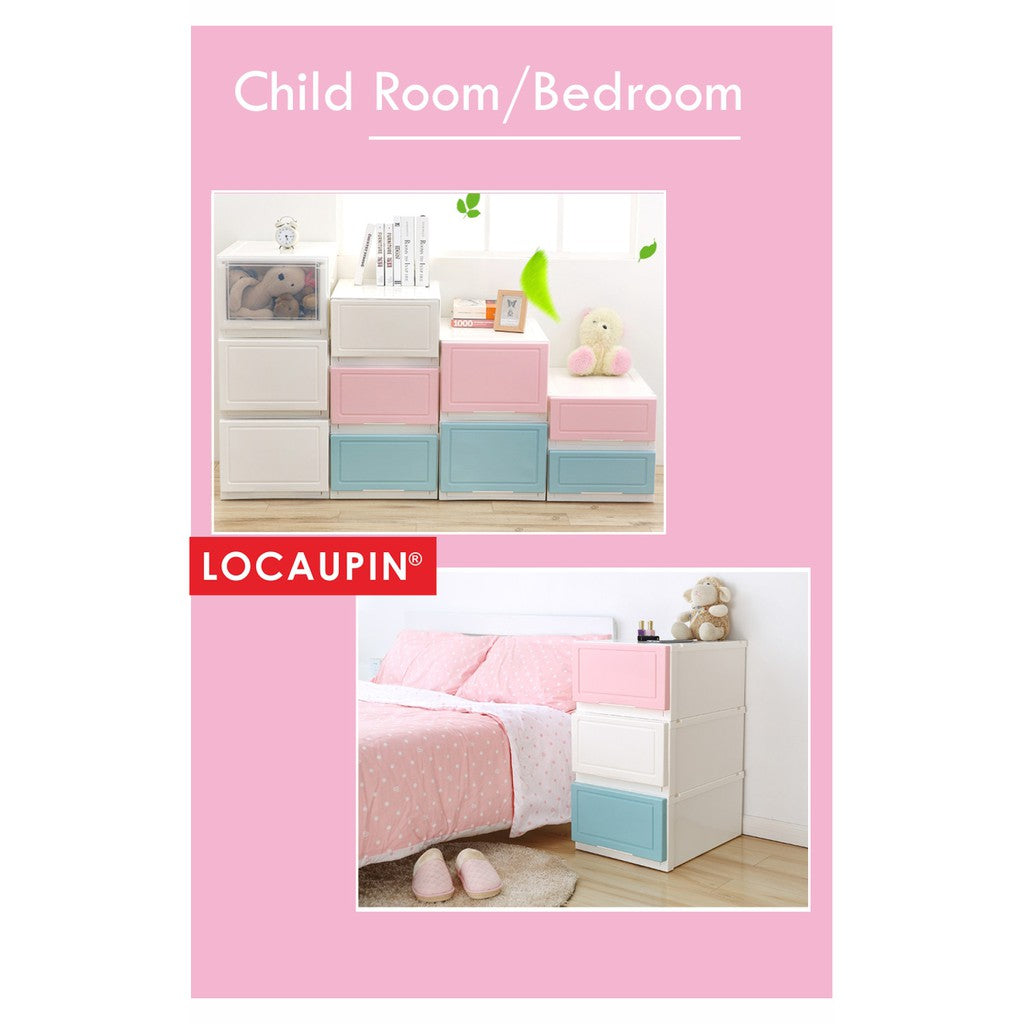 Locaupin Multipurpose Wardrobe Clothes Stackable Plastic Storage Box Drawer Storage Box Underwear Box 21L/43L/54L/65L