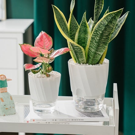 Locaupin Self Watering Planter Flower Pots Multicolor Balcony Garden Plant Planter Baskets Fence Bucket Pots
