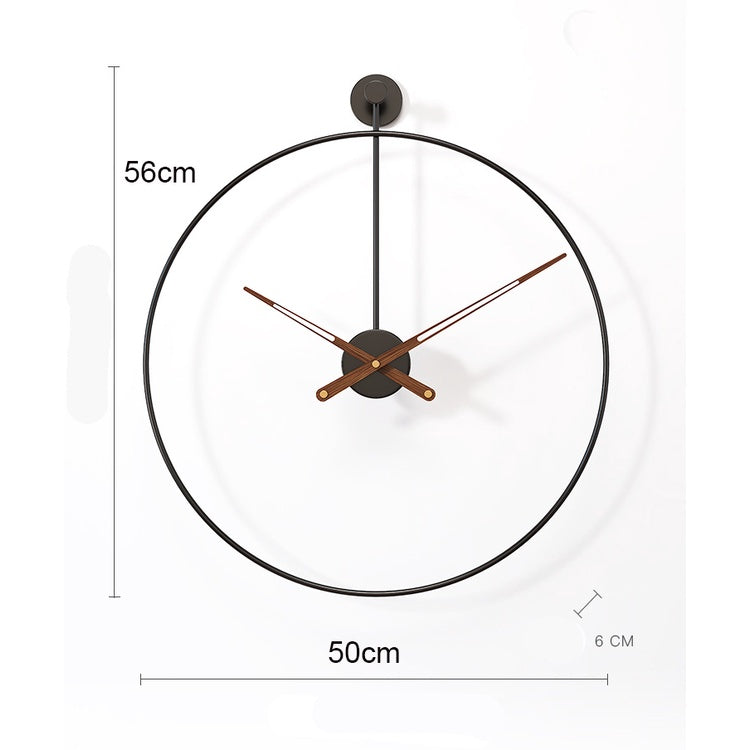 Locaupin Large Wall Clock Black Metal Battery Operated Wall Clock, Silent Clock Modern Home Decor for Living Room/Office