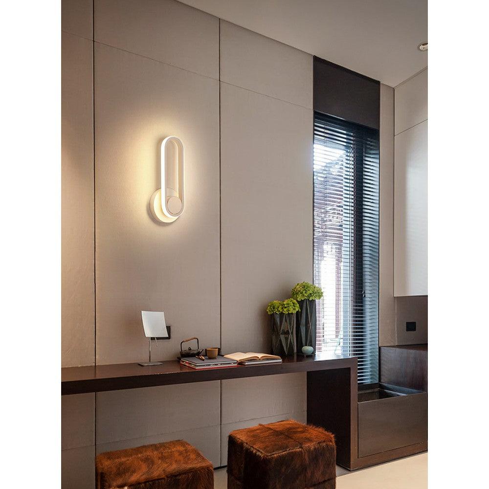Locaupin Modern LED Wall Sconce Lighting Lamps 12W triple color for Living Room Bedroom Hallway Home Room