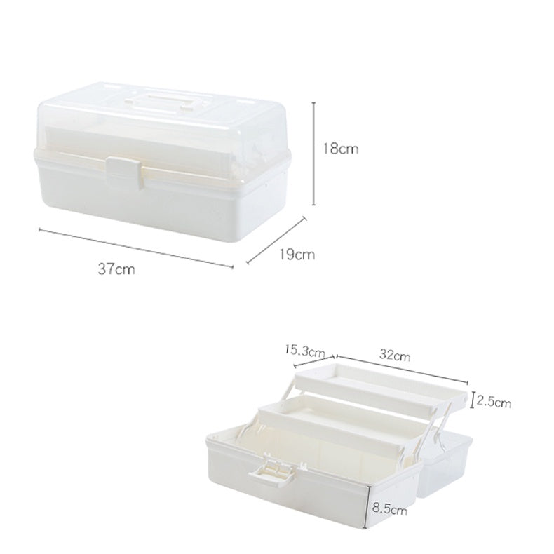 Locaupin Portable Handle Medicine first aid Box Plastic Medicine Basic Organizer. Family small Safety Emergency Medical