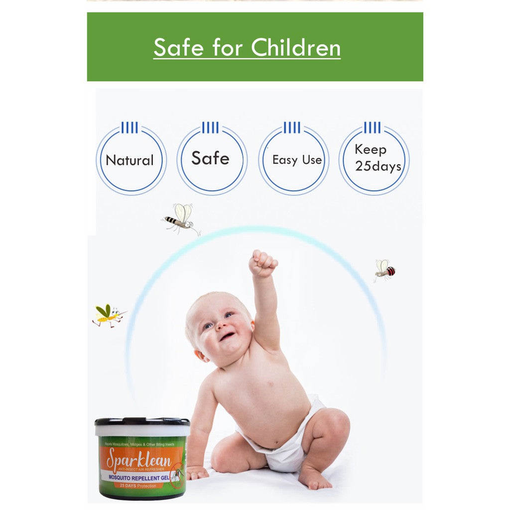 Locaupin SPARKLEAN Natural Mosquito Repellent Scented Gel 25 Days Protection Pure Citronella Anti-Insect Non-Toxic_1pcs