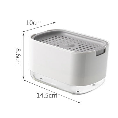 Locaupin High-Quality Soap Dispenser for Kitchen Sink, Countertop Soap Pump with Sponge Caddy Sponge Holder
