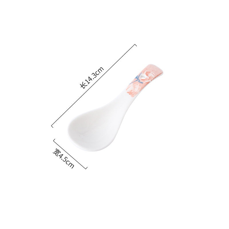 Locaupin Soup Spoons, Ceramic Chinese Soup Spoons, Asian Soup Spoons, White Japanese Spoon