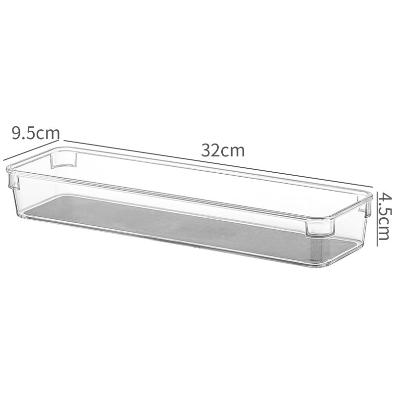 Locaupin Drawer Organizer Desk Drawer 5 Size Multipurpose Clear Plastic Storage Bins for Jewelries, Kitchen Gadgets