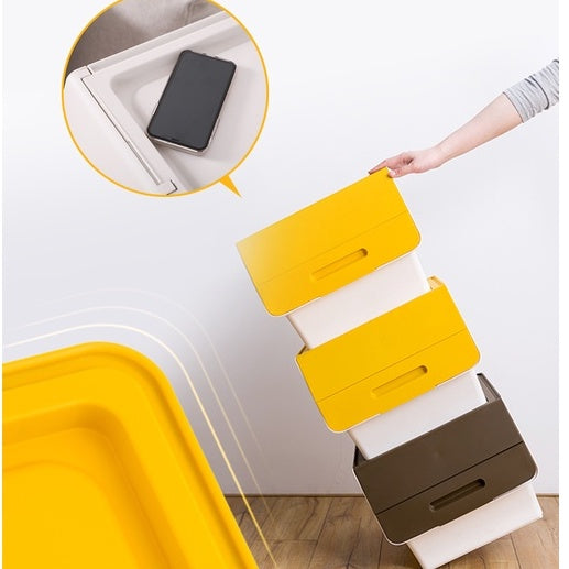 Locaupin High Quality 24/34L Plastic Stackable Storage Bins with Lids Storage Box Stackable Container Organizer
