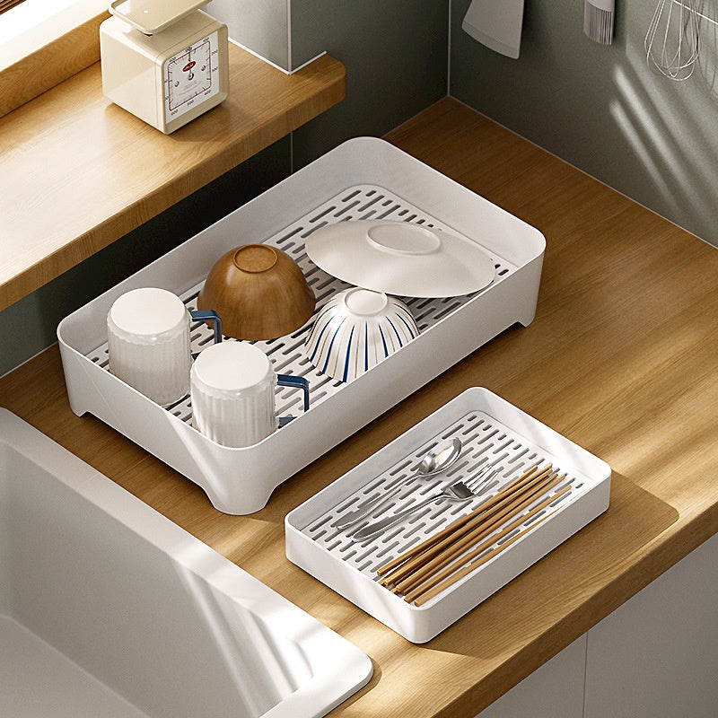 Locaupin Drain Board Double Layer Kitchen Drain Shelf Sink Detachable Draining Rack Tray Fit for Dish Bowl,Vegetable