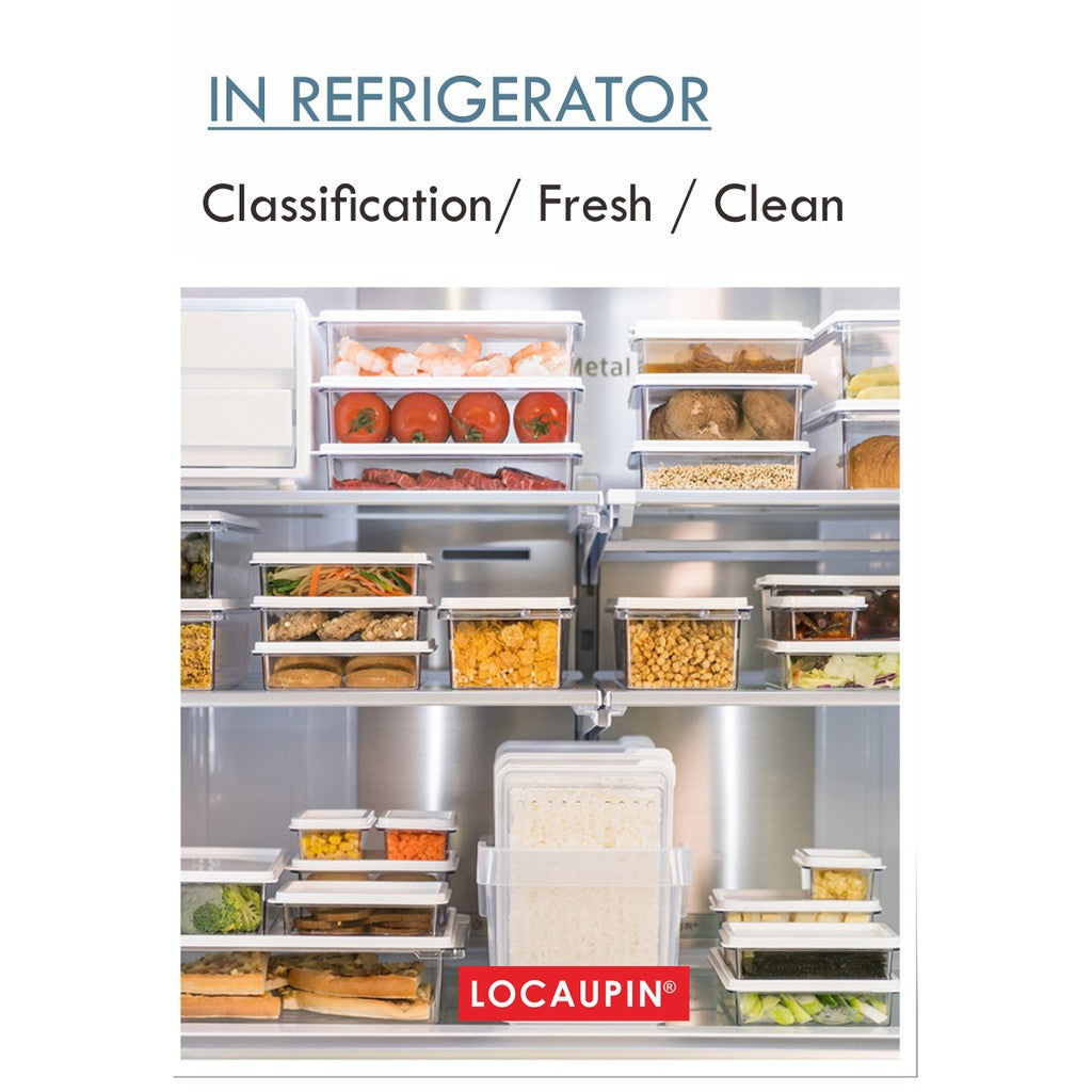 Locaupin Food Storage Containers, Stackable Refrigerator Freezer Organizer Fresh Keeper Container with Vented Lids