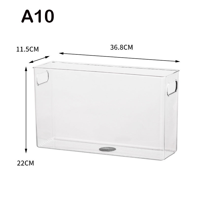 Locaupin Plastic Refrigerator Organizer Bins Fridge Organizers Storage Clear Bin with Handle for Kitchen Pantry