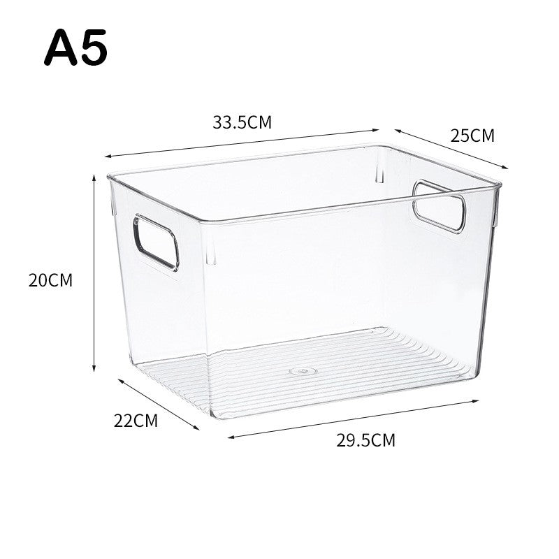 Locaupin Plastic Refrigerator Organizer Bins Fridge Organizers Storage Clear Bin with Handle for Kitchen Pantry