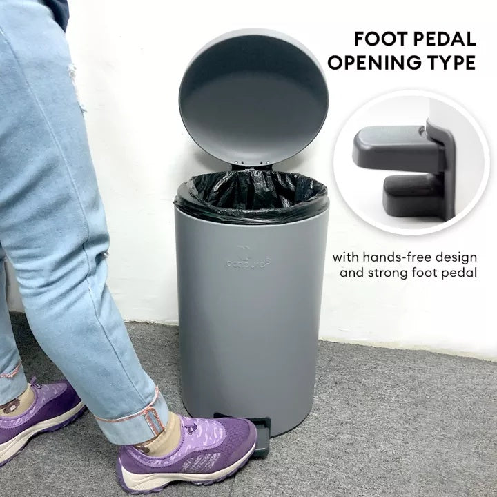 Locaupin 20L 30L Metal Hands Free Foot Pedal Type Trash Can Silent Close Lid Waste Basket Garbage Bin with Inner Bucket
