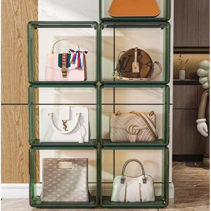 Locaupin Clear Plastic Storage Display Case, Organizer for Handbag, Model ,Wallet, Book, Toys Organization and Display