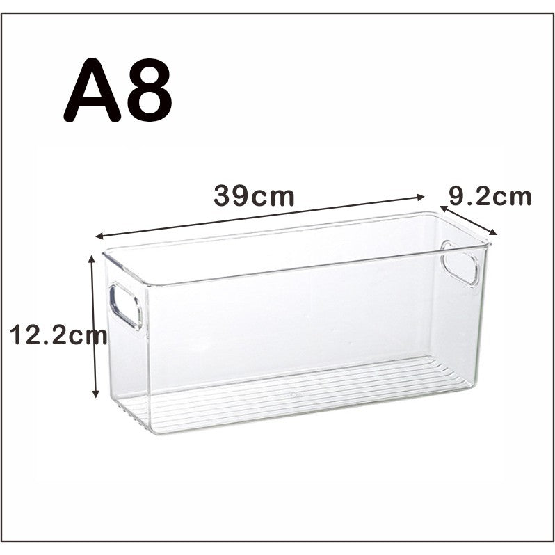 Locaupin Plastic Refrigerator Organizer Bins Fridge Organizers Storage Clear Bin with Handle for Kitchen Pantry