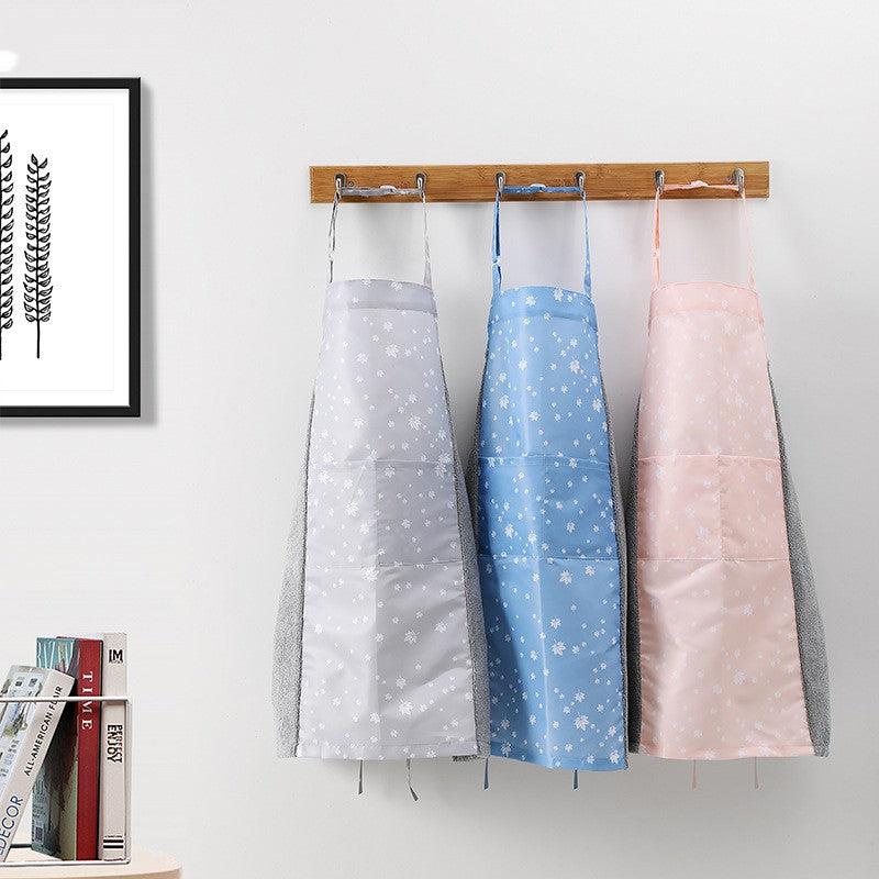 Locaupin Kitchen Apron, Waterproof Oil-Proof 2 Side Coral Velvet Erasable Towels Adjustable Bib Cooking Aprons