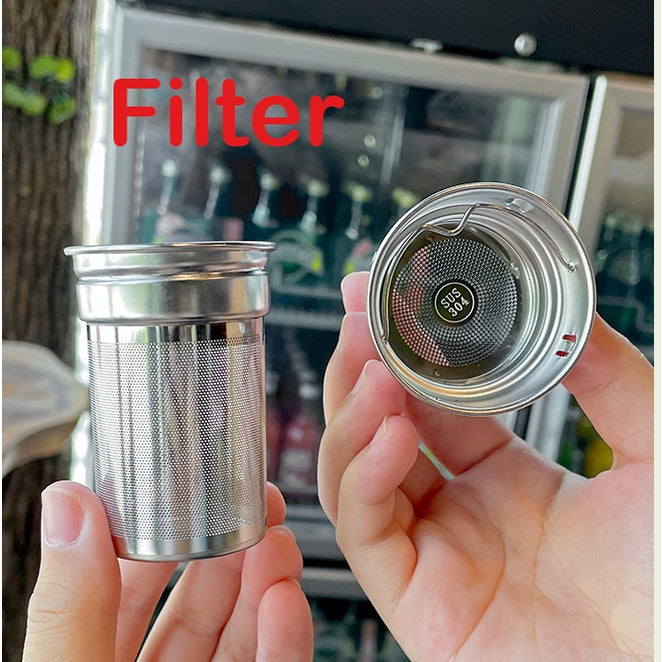 Locaupin -20~150℃ Borosilicate BPA Glass Tea Bottle Cups-With Tea Filter ,Tea Filter Cup, Portable Glass Water Bottle