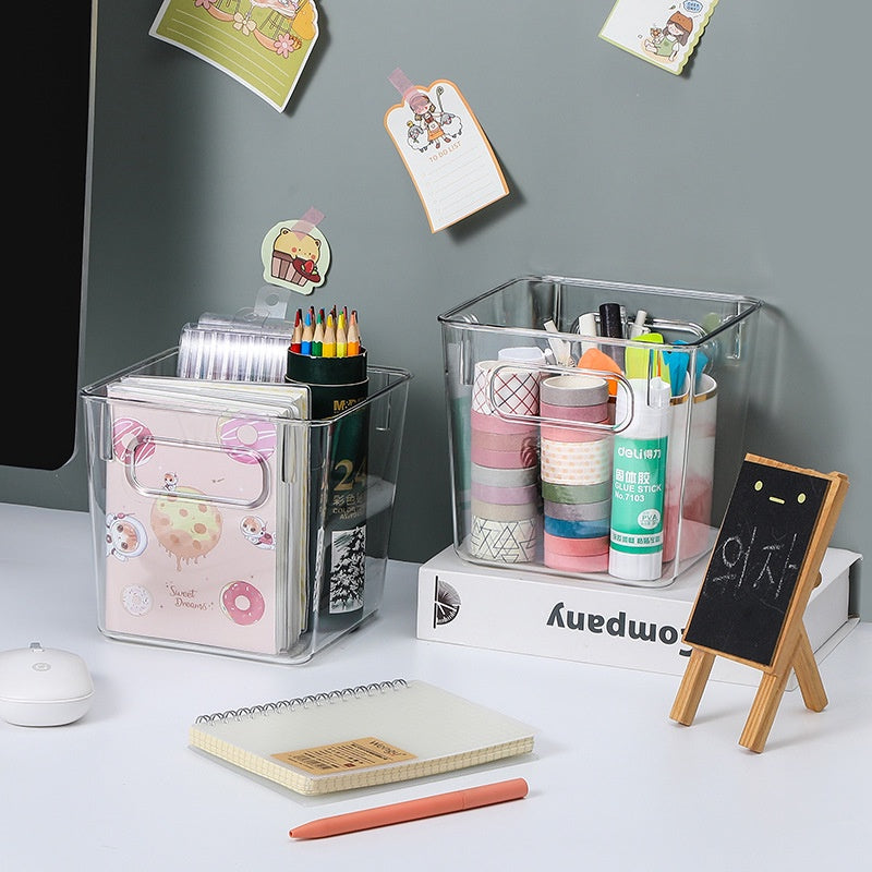 Locaupin Storage Bins office A4 File Stationery Storage Plastic Organizers Cabinet Versatile Kitchen Pantry Organization