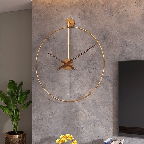 Locaupin Large Wall Clock Black Metal Battery Operated Wall Clock, Silent Clock Modern Home Decor for Living Room/Office