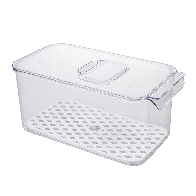 Locaupin Stackable Kitchen Pantry Cabinet Refrigerator Freezer Food Storage Box with Handles Lid - Organization