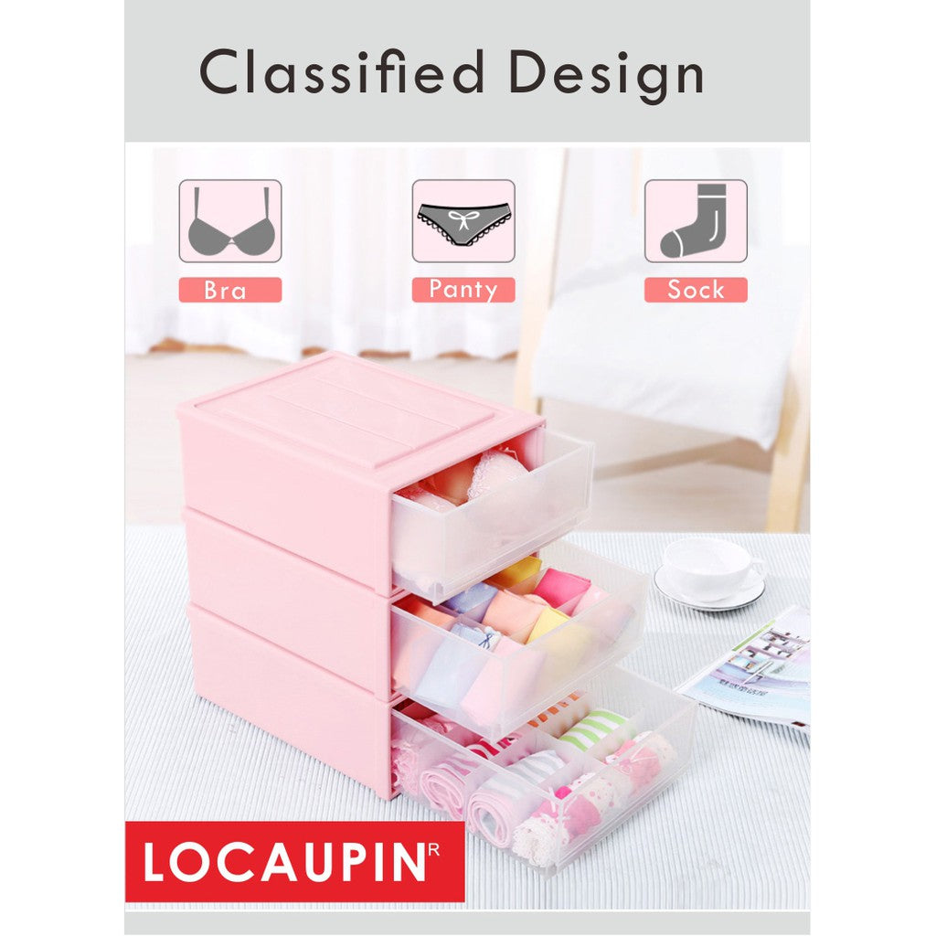 Locaupin Wardrobe Underwear Storage Box Bra Panty Socks Drawer Storage Box Clothes Organization
