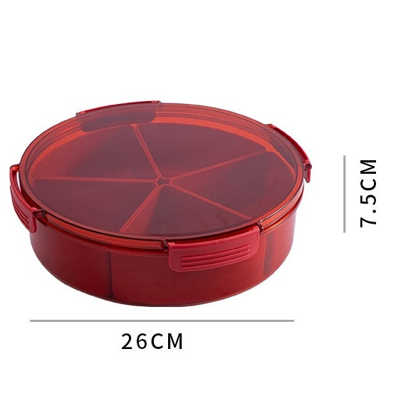 Locaupin BPA FREE Square Plastic Divided Serving Tray with Lids, 4 Individual Dishes Food Storage Containers, Serving