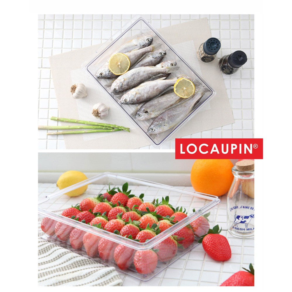 Locaupin Food Storage Containers, Stackable Refrigerator Freezer Organizer Fresh Keeper Container with Vented Lids