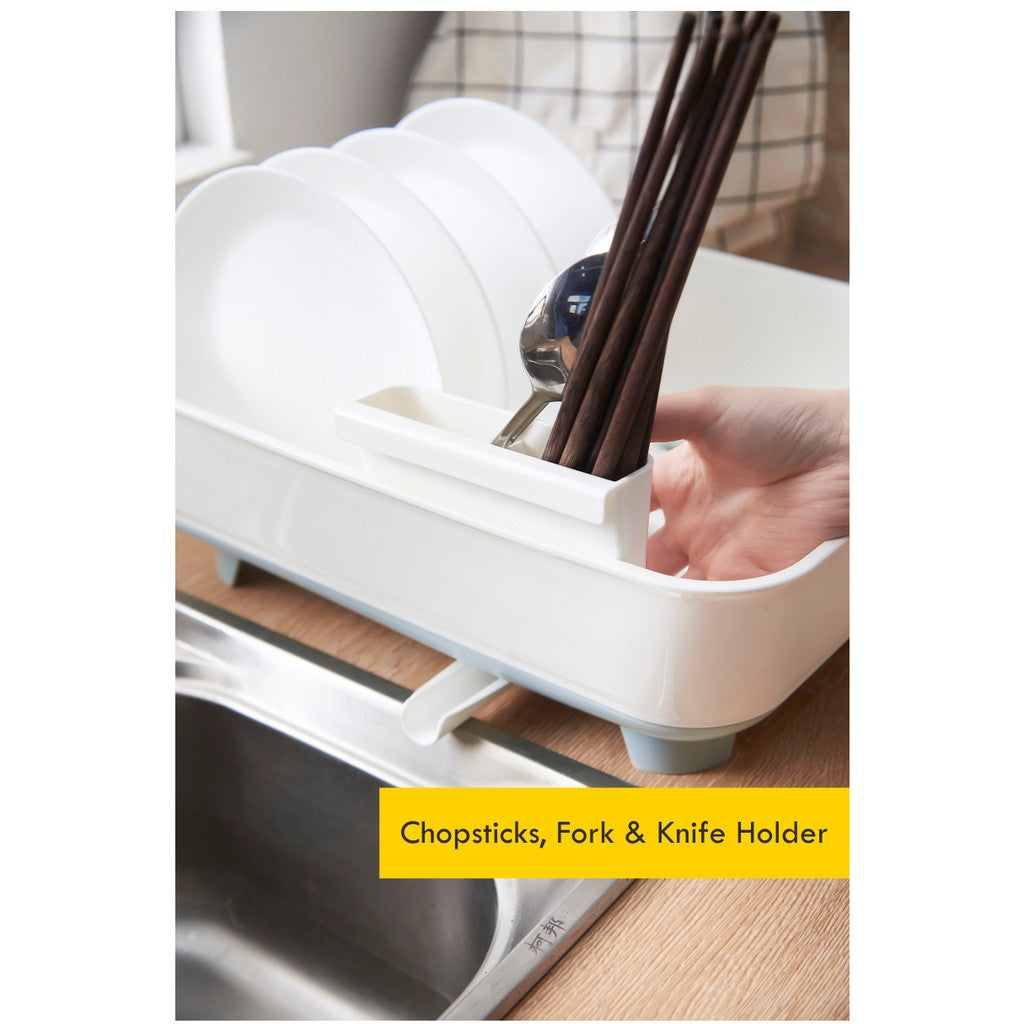 Locaupin Kitchen Dish Drying Rack with Drain Board, and Detachable Dish Draining Board Kitchen Storage Dish Rack