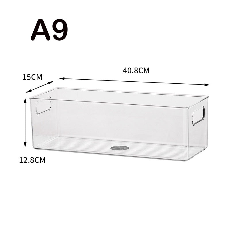 Locaupin Plastic Refrigerator Organizer Bins Fridge Organizers Storage Clear Bin with Handle for Kitchen Pantry