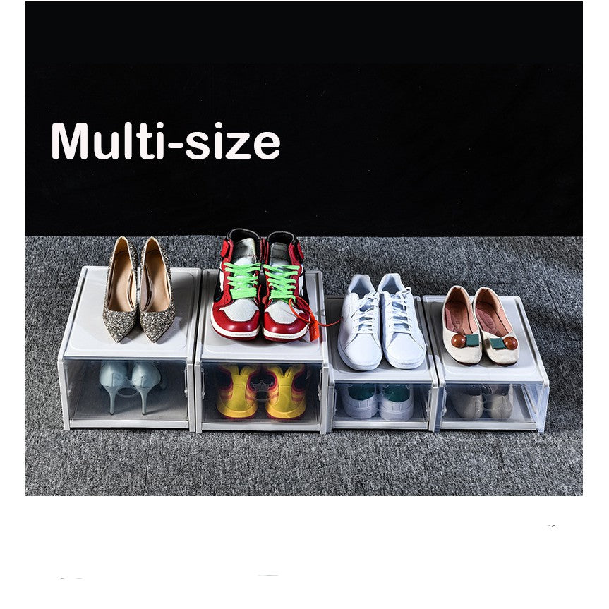 Locaupin 6pairs Stackable Transparent Shoes Storage Cabinets Box Shoe Container Plastic Shoe Organization Home Storage