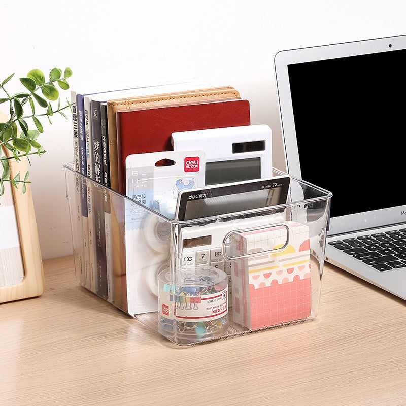 Locaupin Plastic Refrigerator Organizer Bins Fridge Organizers Storage Clear Bin with Handle for Kitchen Pantry