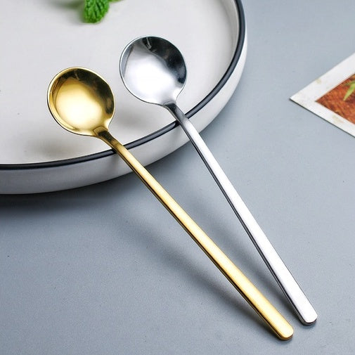 Locaupin Stainless Steel Gold Leaf Coffee Spoon Creative Tableware Dessert Spoons, Teaspoon