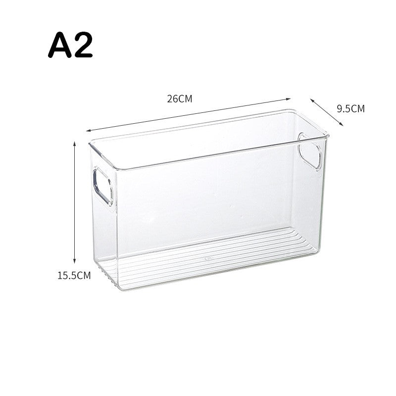 Locaupin Plastic Refrigerator Organizer Bins Fridge Organizers Storage Clear Bin with Handle for Kitchen Pantry
