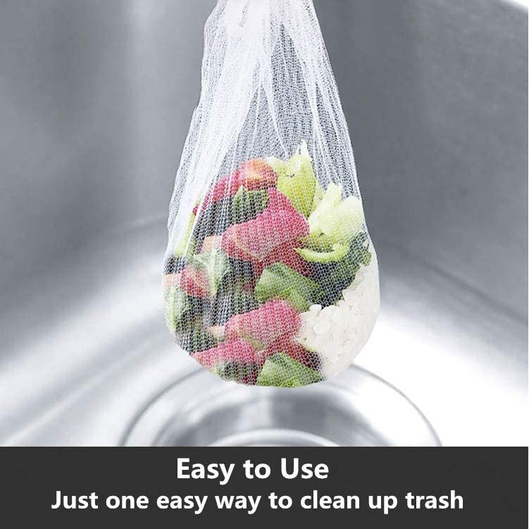 Locaupin 50pcs Sink Strainer Bag Disposable Mesh Strainers Draining Bags for Kitchen and Bathroom