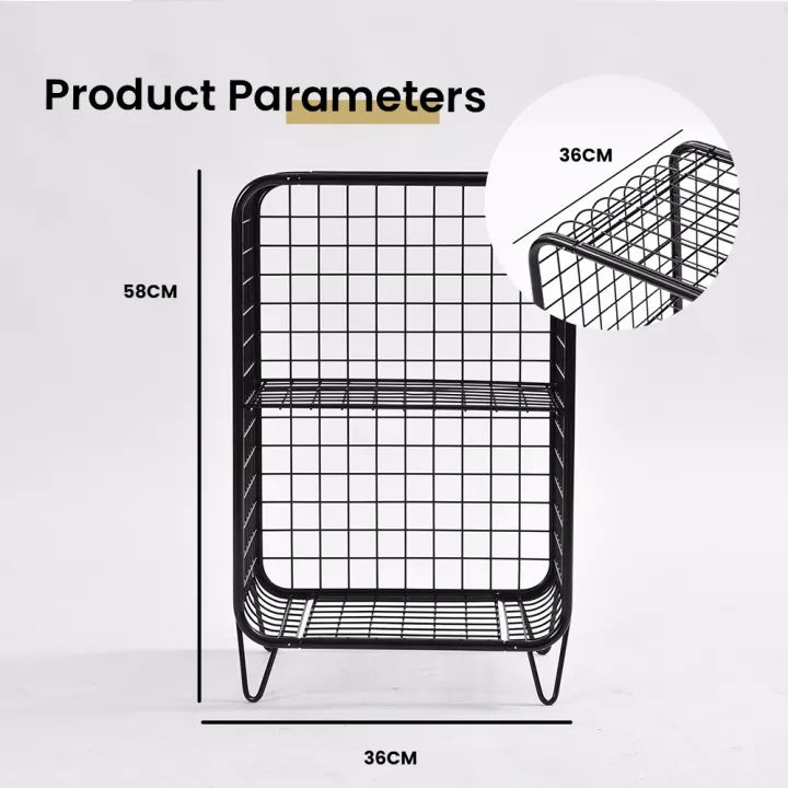 Locaupin Decor Storage Basket Powder Coated Metal for Kitchen Bathroom Living room and Books Stationery Stuffs