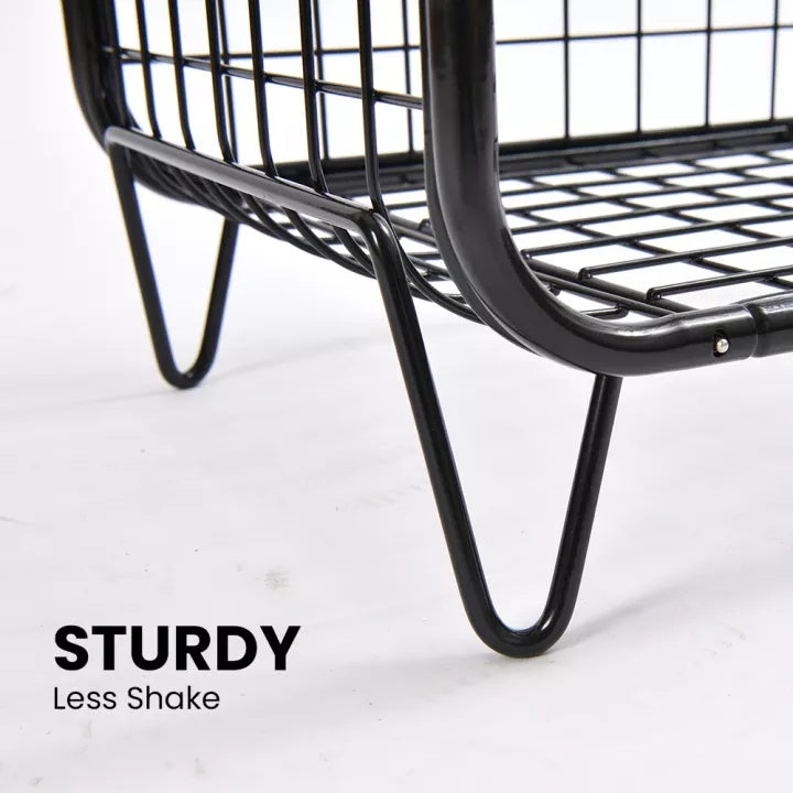 Locaupin Decor Storage Basket Powder Coated Metal for Kitchen Bathroom Living room and Books Stationery Stuffs