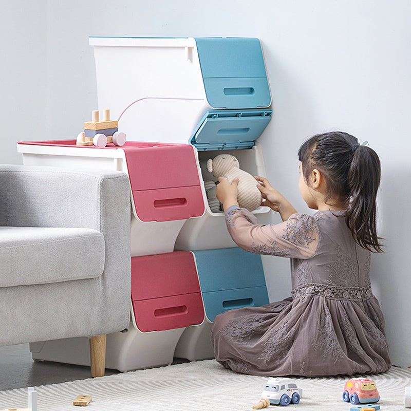 Locaupin High Quality 24/34L Plastic Stackable Storage Bins with Lids Storage Box Stackable Container Organizer