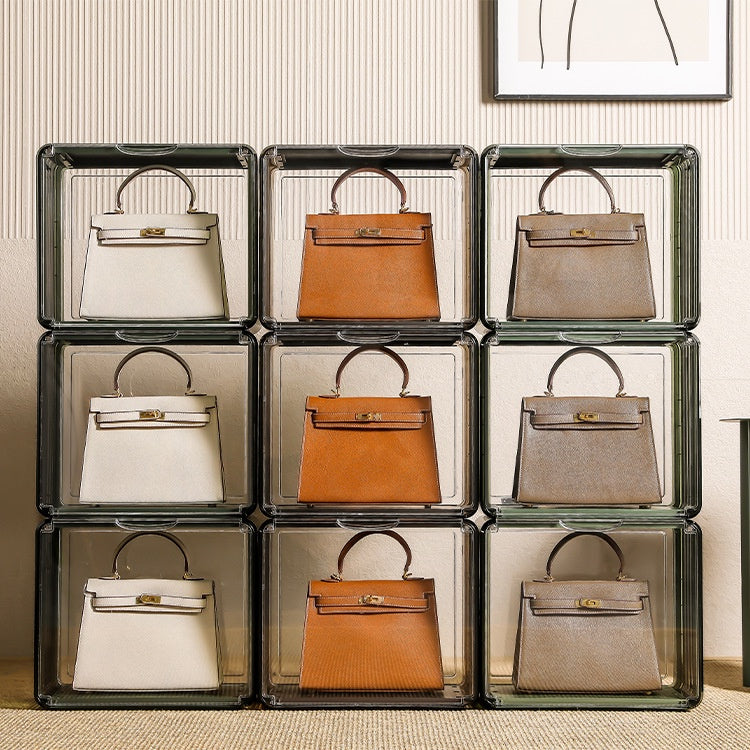Locaupin Clear Plastic Storage Display Case, Organizer for Handbag, Model ,Wallet, Book, Toys Organization and Display