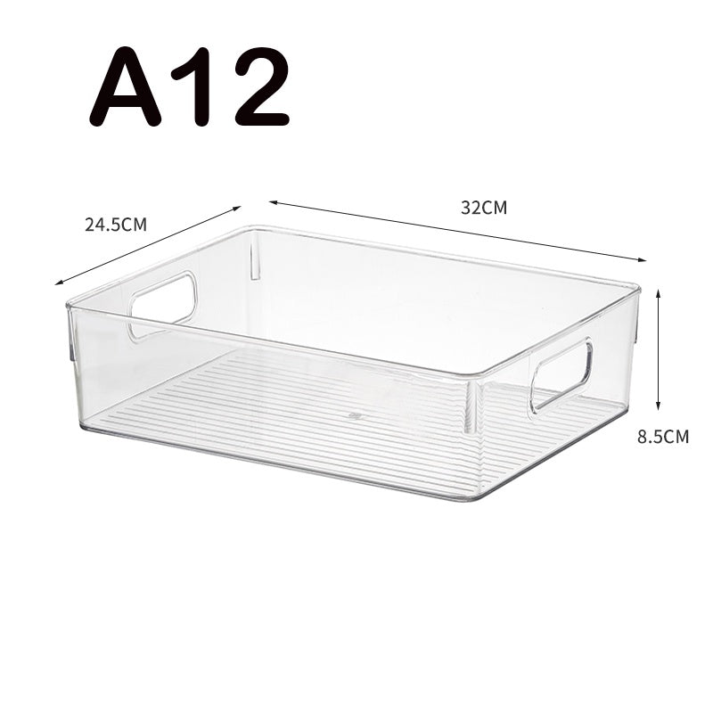 Locaupin Plastic Refrigerator Organizer Bins Fridge Organizers Storage Clear Bin with Handle for Kitchen Pantry