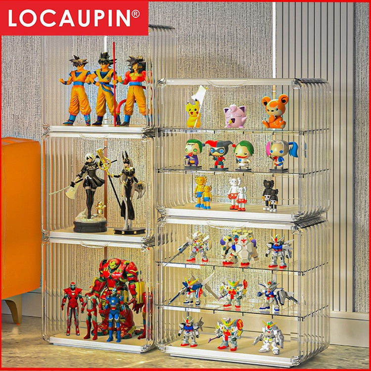 Locaupin Clear Plastic Storage Display Case, Organizer for Handbag, Model ,Wallet, Book, Toys Organization and Display