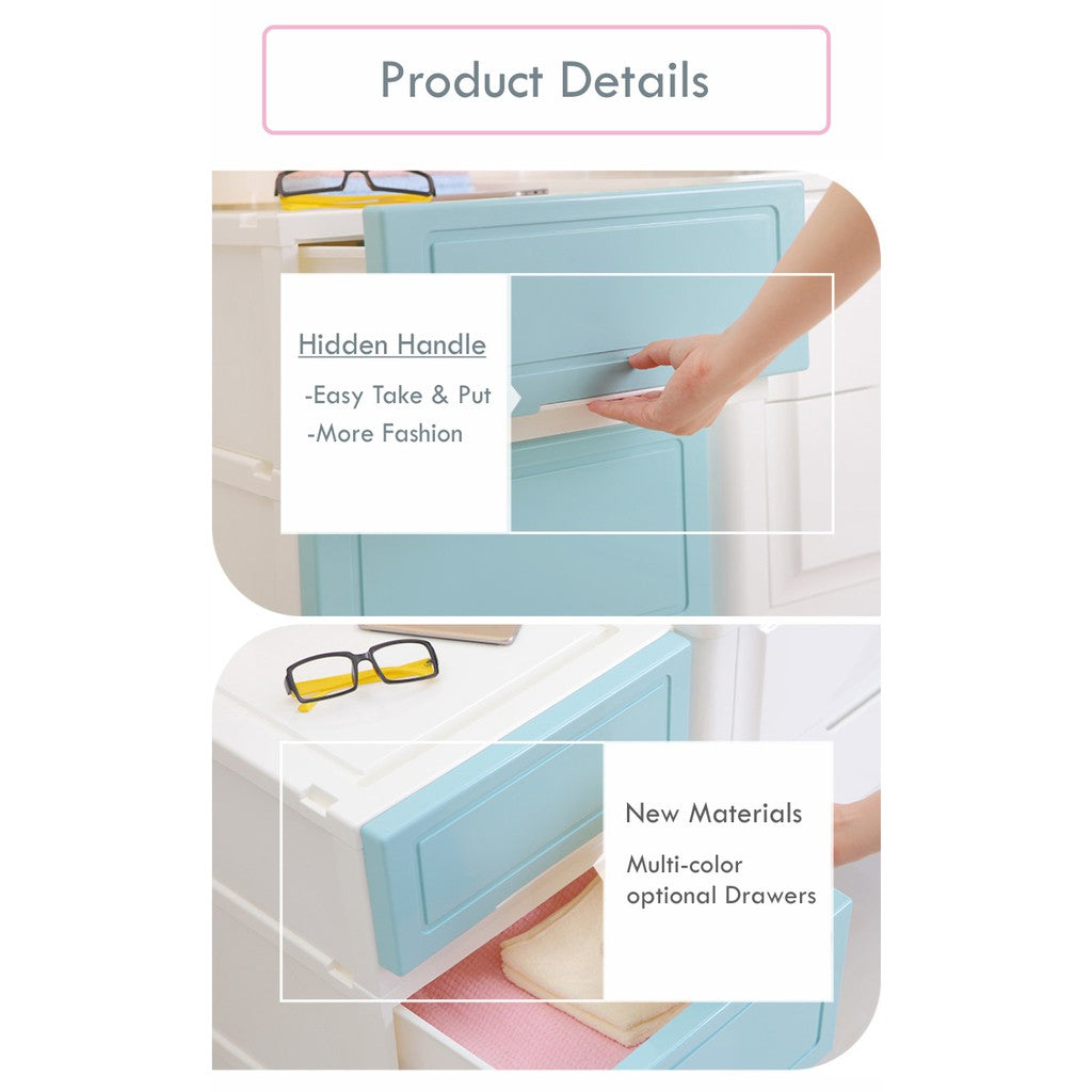 Locaupin Multipurpose Wardrobe Clothes Stackable Plastic Storage Box Drawer Storage Box Underwear Box 21L/43L/54L/65L